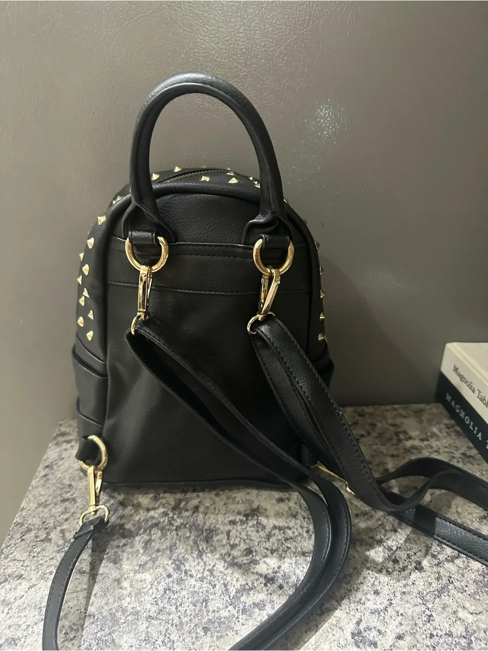 Bebe Black Mini Studded Backpack - Fashion Women's Bag Purse
